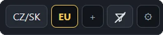 The extension bar with the CZ/SK and EU filter presets